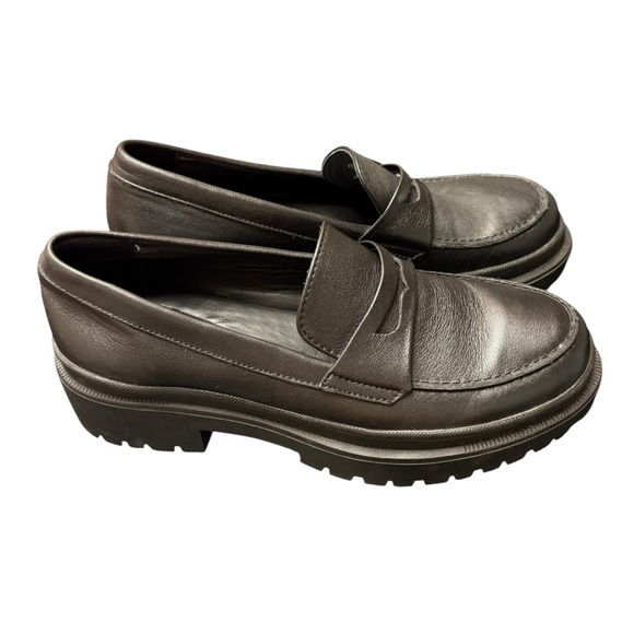 Patina Zoe chunky loafers black leather shoes size 8 - Picture 5 of 6